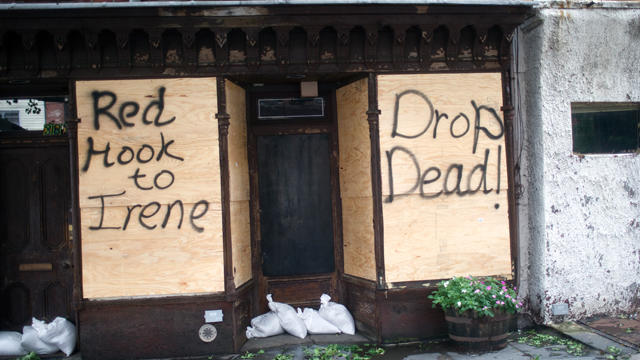 A sign welcoming Hurricane Irene  