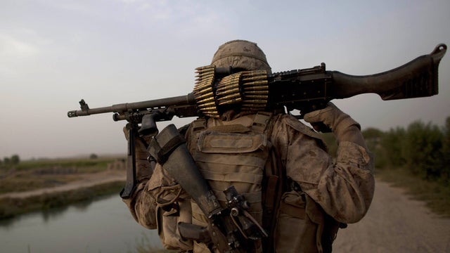 U.S. Marine on patrol in Helmand province, Afghanistan 