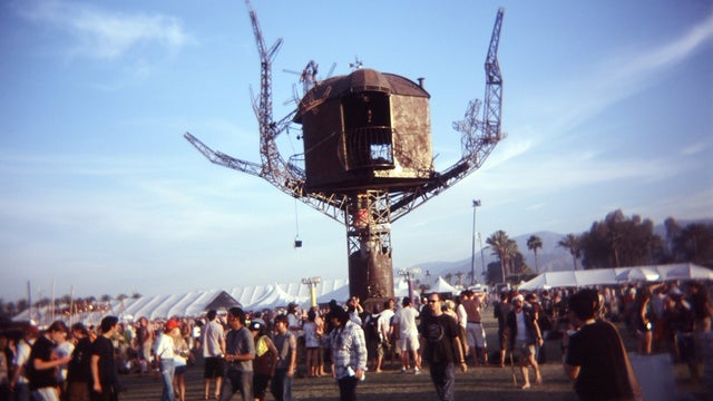Art rom the Burning Man Festival is seen at the Coachella Valley Music and Arts Festival on April 27, 2008 in Indio, California 