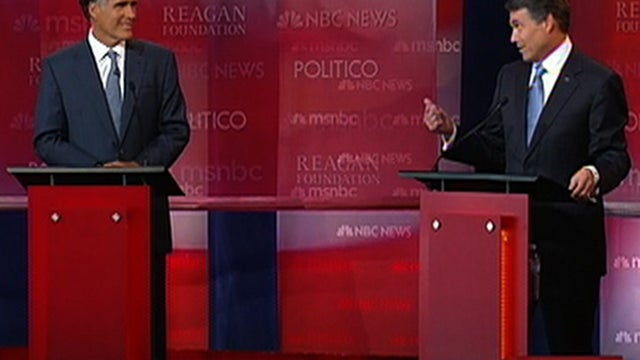 Romney, Perry spar on job creation 