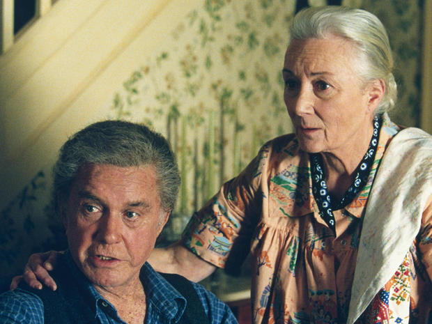 Cliff Robertson and Rosemary Harris in scene from "Spider-Man" (2002). 