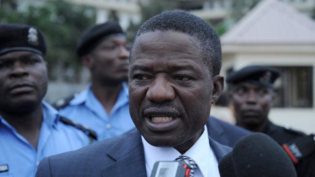 Nigerian Minister of Police Affairs Caleb Olubolade speaks in Abuja August 26, 2011. 