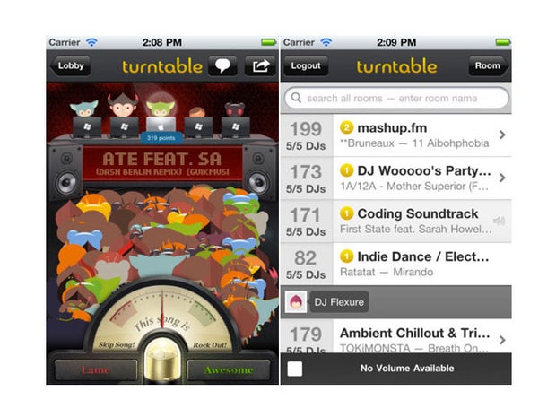 Turntable.fm has an iPhone app, hooray! 