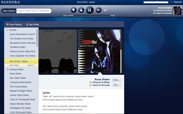 Photo of Pandora radio.