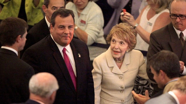Chris Christie and Nancy Reagan 