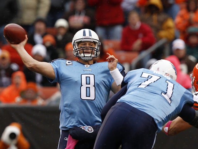 Matt Hasselbeck throws a pass  