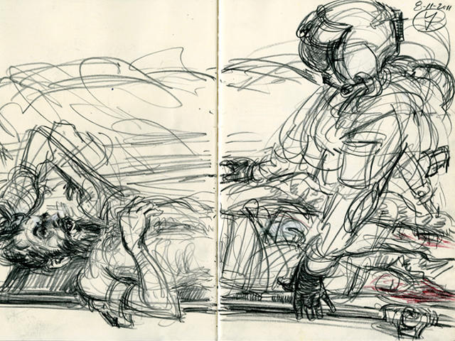 Sketching the war in Afghanistan CBS News