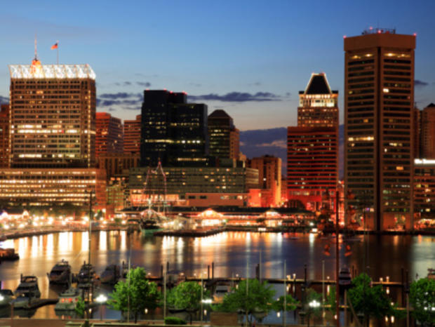 Baltimore skyline generic night 