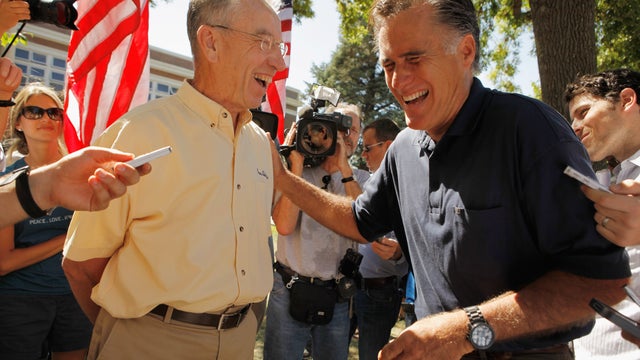 Chuck Grassley and Mitt Romney 