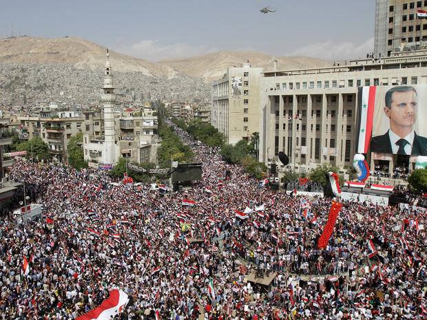 Pro-Assad rally in Damascus 