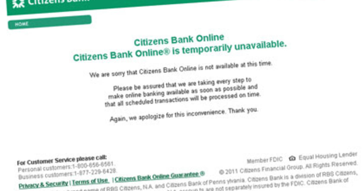 Citizens Bank Technical Problems Keep Customers Out Of Accounts For Hours -  CBS Philadelphia