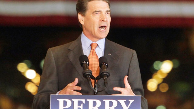 Republican presidential candidate, Texas Gov. Rick Perry speaks about energy and environmental regulations at the United States Steel Mon Valley Works Irvin Plant in West Mifflin, Pa., Friday, Oct. 14, 2011 
