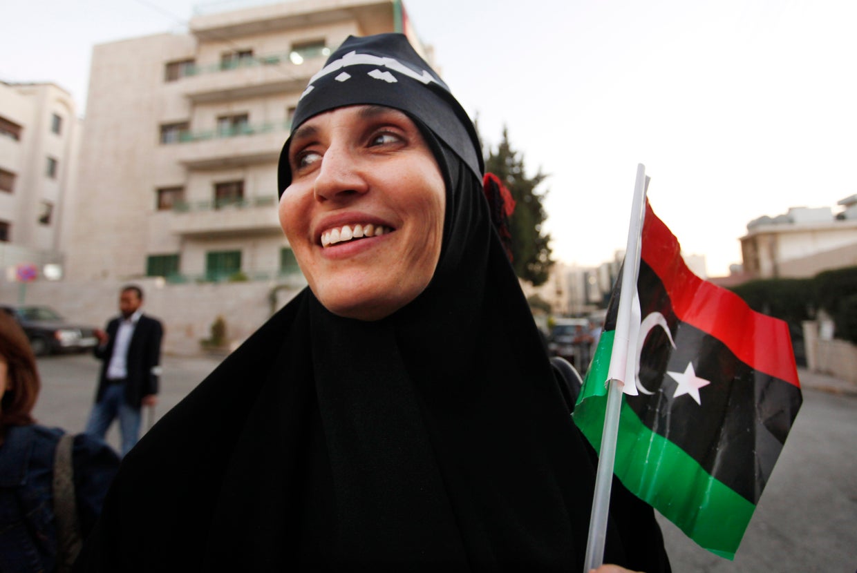 A Libyan woman celebrates 