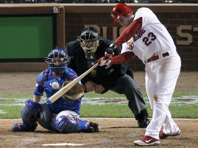 David Freese hits a double  