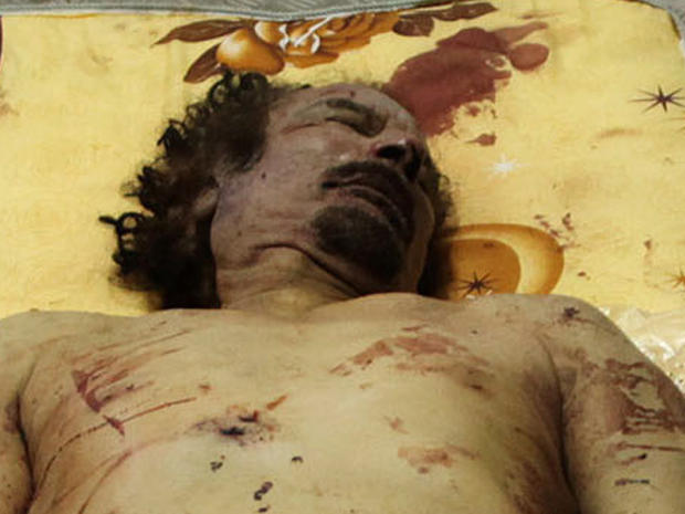 The body of Libyan dictator Muammar Qaddafi 