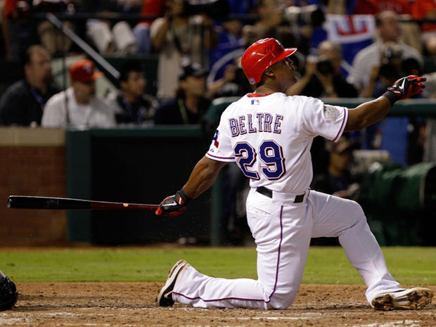 Adrian Beltre hits a solo home run in the sixth inning 