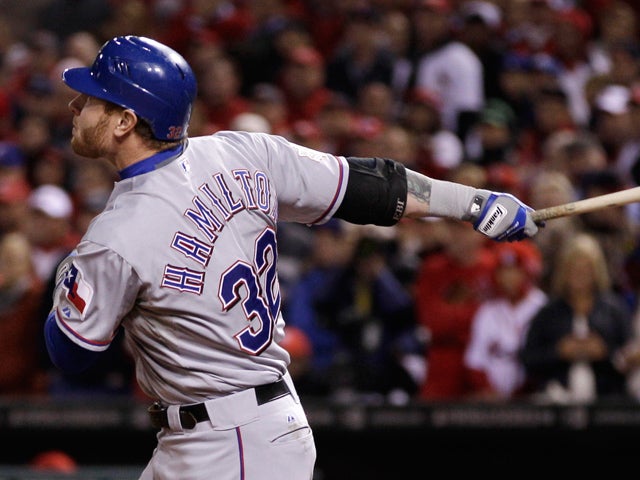 Josh Hamilton hits a two-run home run 