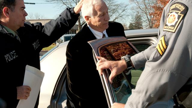 Gerald "Jerry" Sandusky is taken into police custody 