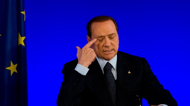 Italian Prime Minister Silvio Berlusconi attends a press conference during the second day of the G20 summit Nov. 4, 2011, in Cannes, France. 