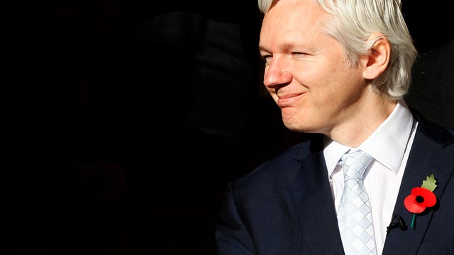 WikiLeaks founder Julian Assange leaves court after his hearing at the High Court in London Nov. 2, 2011. 