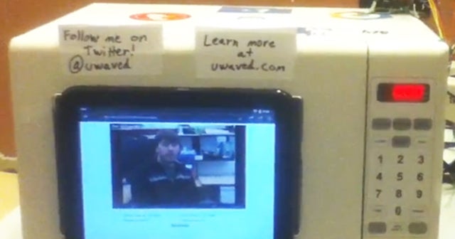 Microwave plays YouTube videos while you wait CBS News