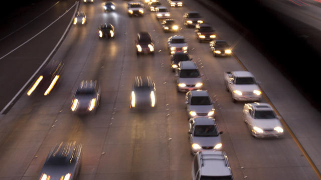 Cars fill the highway  in San Diego. 