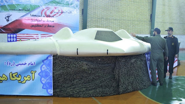 A U.S. RQ-170 Sentinel drone which Tehran says its forces downed 