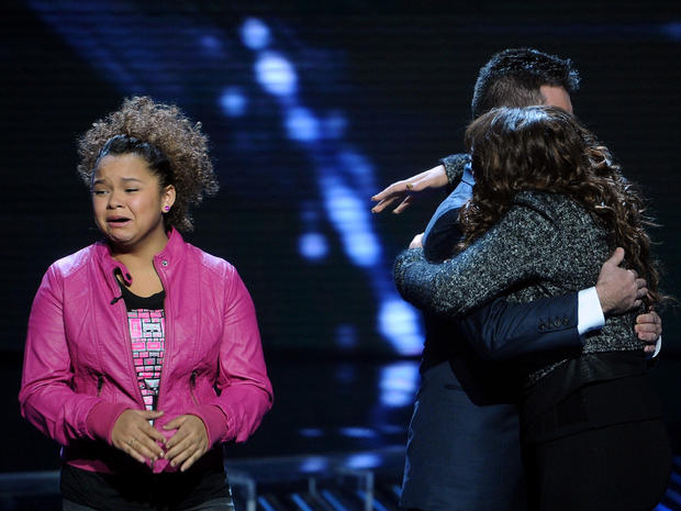 "The X Factor" contestant Rachel Crow cries during elimination 