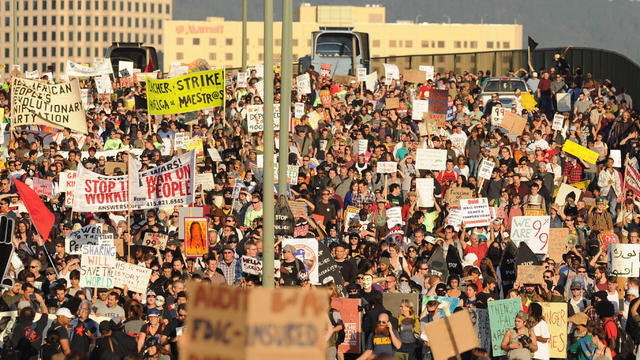 Occupy Oakland protesters march through the Port of Oakland 