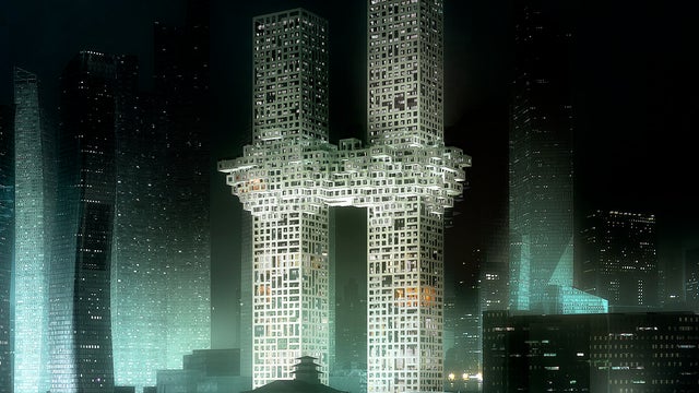 "The Cloud," a design of two Seoul skyscrapers, is seen in this artist's rendering provided Dec. 12, 2011, by Dutch architectural company MVRDV.  The Dutch architectural company has apologized for the skyscrapers' design that to some resembles the World T 