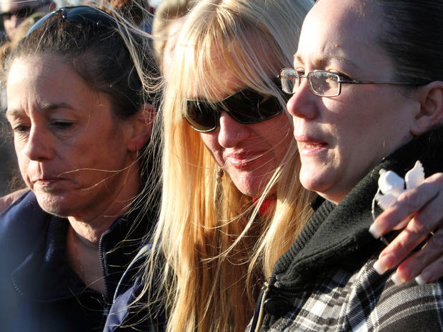 On Dec. 13, 2011, Lorraine Ela, left, mother of Megan Waterman, Mari Gilbert, center, mother of Shannan Gilbert, and Melissa Cann, sister of Maureen Brainerd-Barnes  joined each other on  Long Island for a long-planned vigil. 