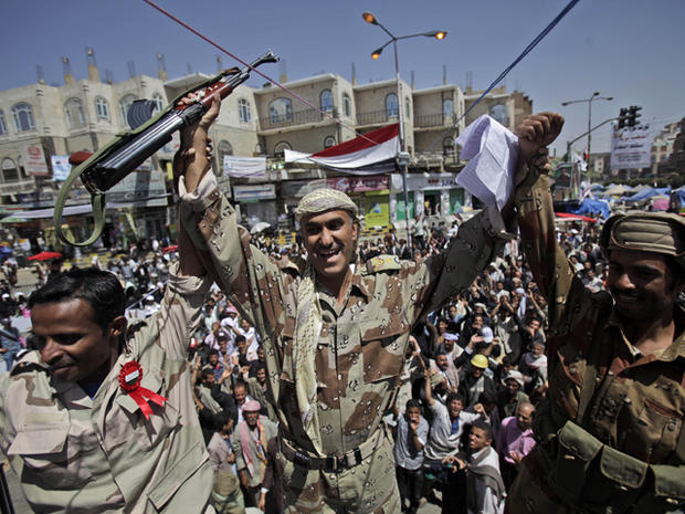 protestors demanding the resignation of Yemeni President Ali Abdullah Saleh 