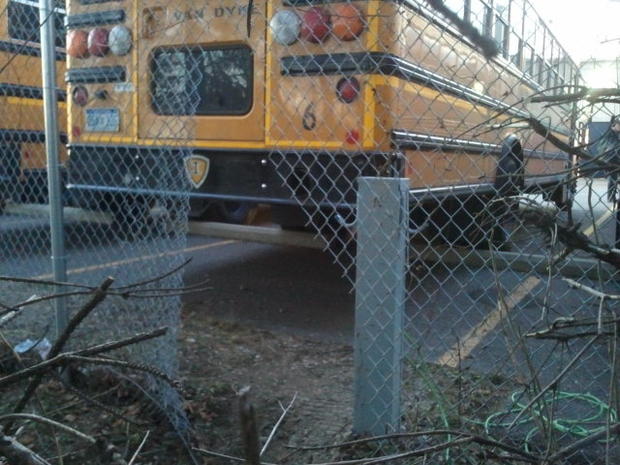 warren bus lot hole in fence 