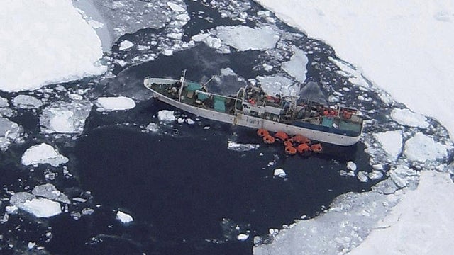 Stricken Russian fishing vessel The Sparta 
