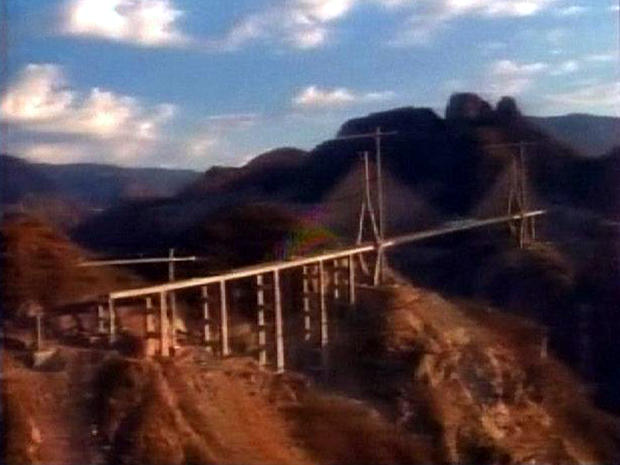 Mexico's Baluarte Bridge is seen in the Sierra Madre Occidental mountains. 