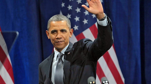 President Barack Obama speaks at a rally  