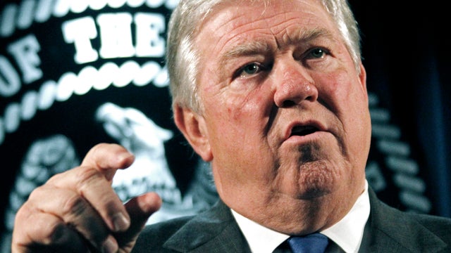 Then-Mississippi Gov. Haley Barbour speaks in Jackson, Miss., Dec. 20, 2011. 