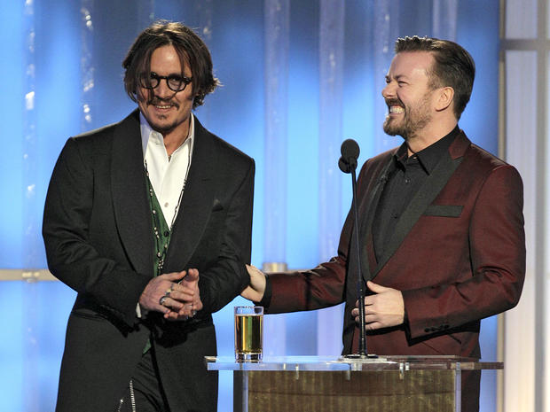 Johnny Depp and Ricky Gervais 