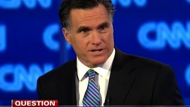 Mitt Romney during Thursday night's GOP presidential debate 