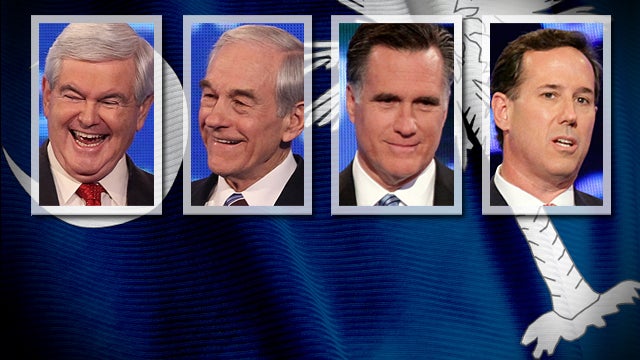 Newt Gingrich,  Ron Paul, Mitt Romney, Rick Santorum 