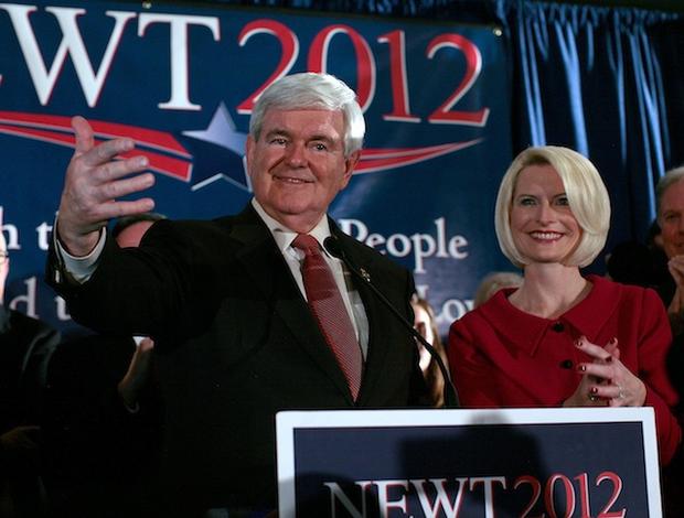 GOP Candidate Newt Gingrich Holds Primary Night Gathering 
