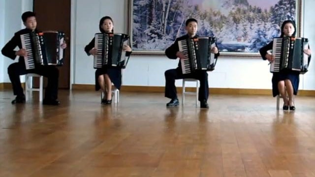 North Korean accordion cover of "Take On Me" 
