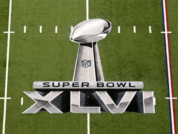 A detail of the official Super Bowl XLVI logo painted on the field during Super Bowl XLVI  