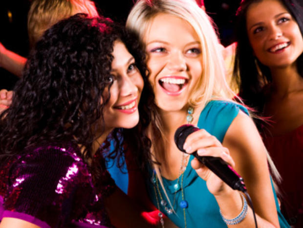 Nightlife &amp; Music Karaoke Bars, Girls Singing 