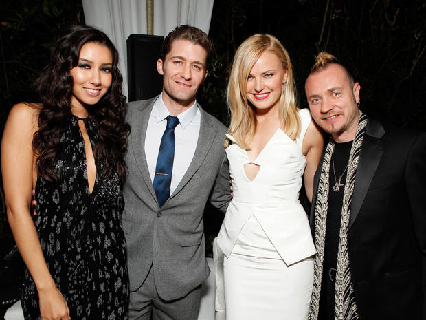 Renee Puente, actors Matthew Morrison, Roberto Zincone, and Malin Akerman attend Warner Music Group Grammy Celebration hosted by InStyle 