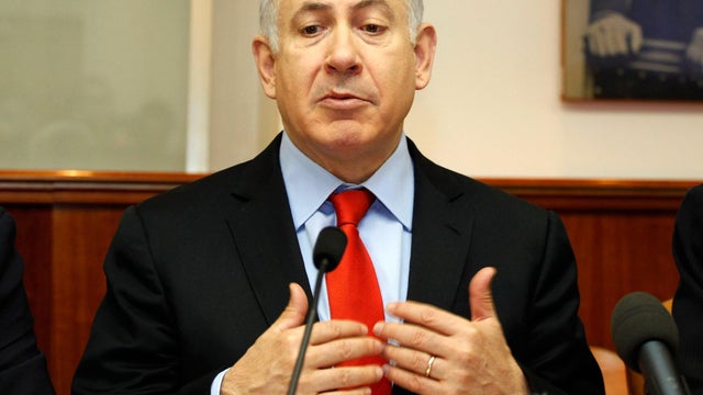 Israeli Prime Minister Benjamin Netanyahu opens the weekly cabinet meeting at his office Feb. 12, 2012, in Jerusalem. 