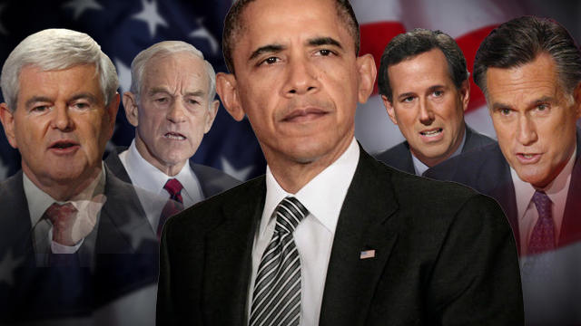 Obama Gingrich Romney Paul Santorum 