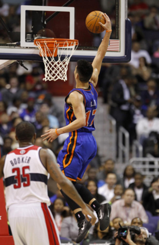 Jeremy Lin goes up for a dunk  