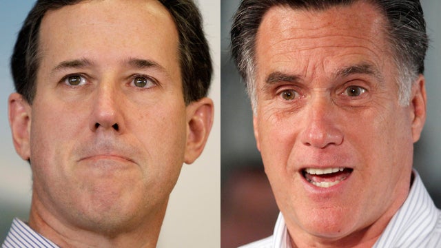 Mitt Romney and Rick Santorum 