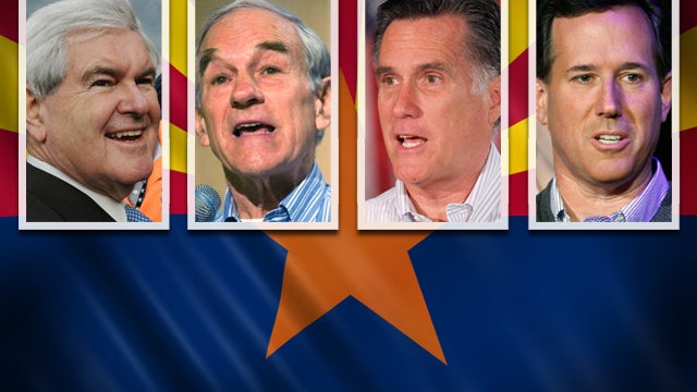 Newt Gingrich, Mitt Romney, Ron Paul, Rick Santorum 